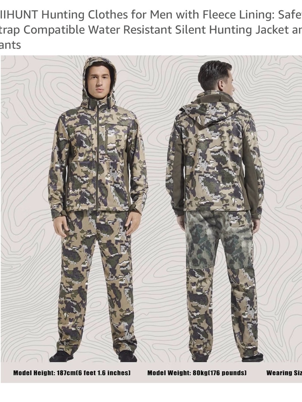 IIHUNT Men’s Hooded Military Field Jacket in Green Camo
